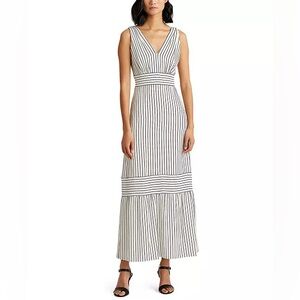 👉🏼LIKE NEW👈🏼 Ralph Lauren Striped Tiered Crepe Dress Size: 14